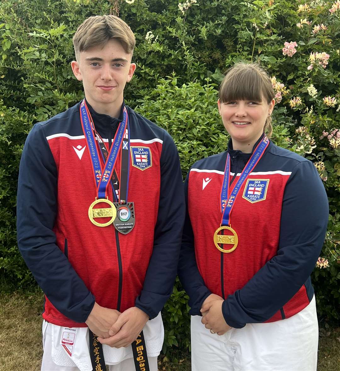 SKA's gold medallists Jake Worton and Millie Knight are off to the Commonwealth Karate Championships.