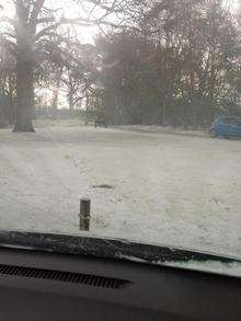 Hail at Saltwood near Folkestone.
