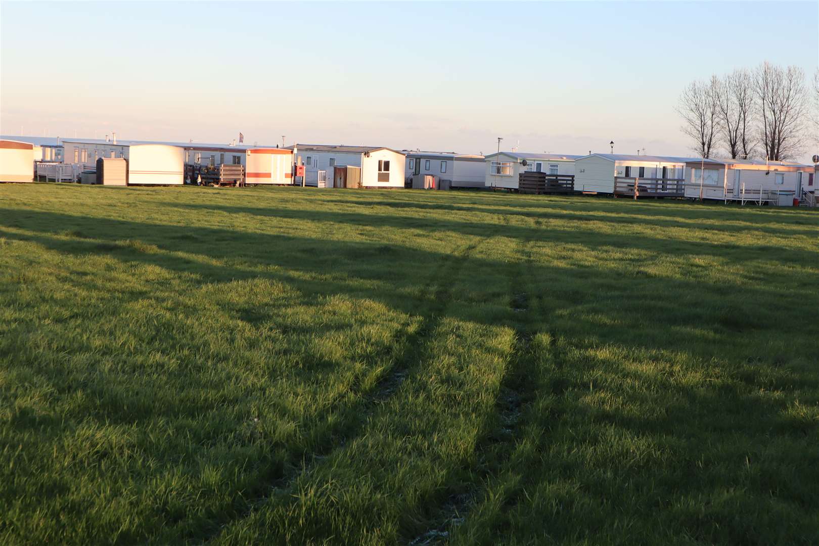 The football field at Nutts Farm caravan park at Leysdown, Sheppey, where former Liverpool and England footballer Jamie Redknapp played as a boy