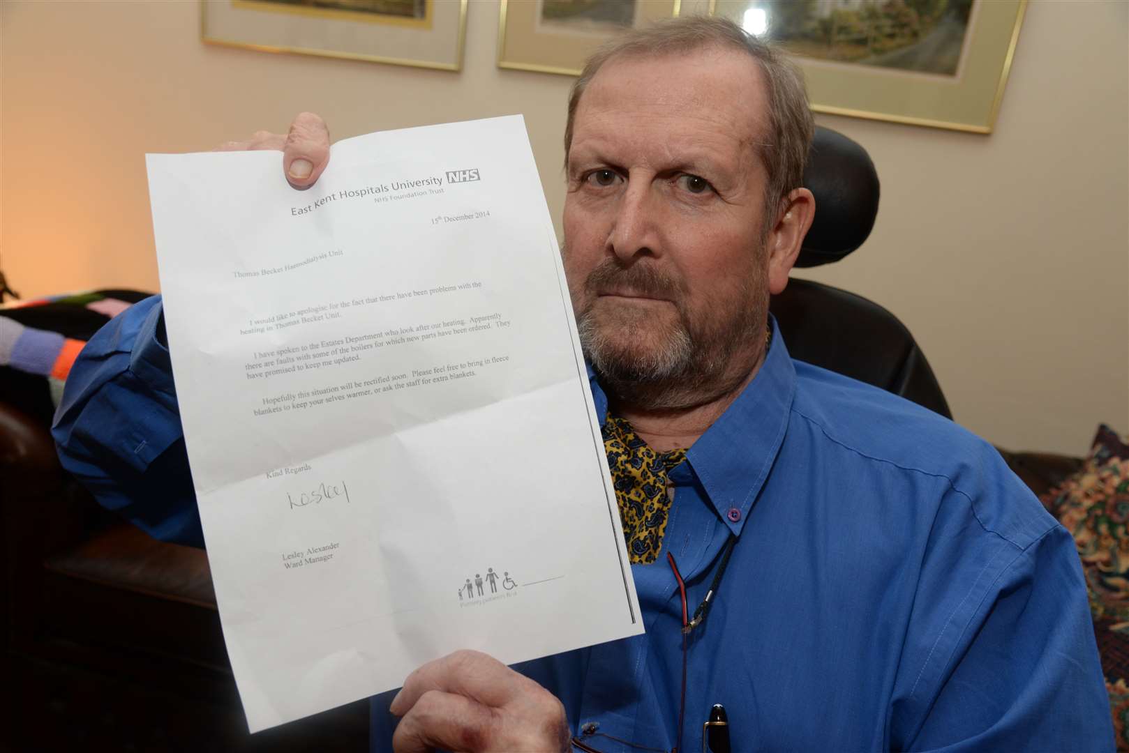 Reg Hansell of Shepherdswell with his letter of apology