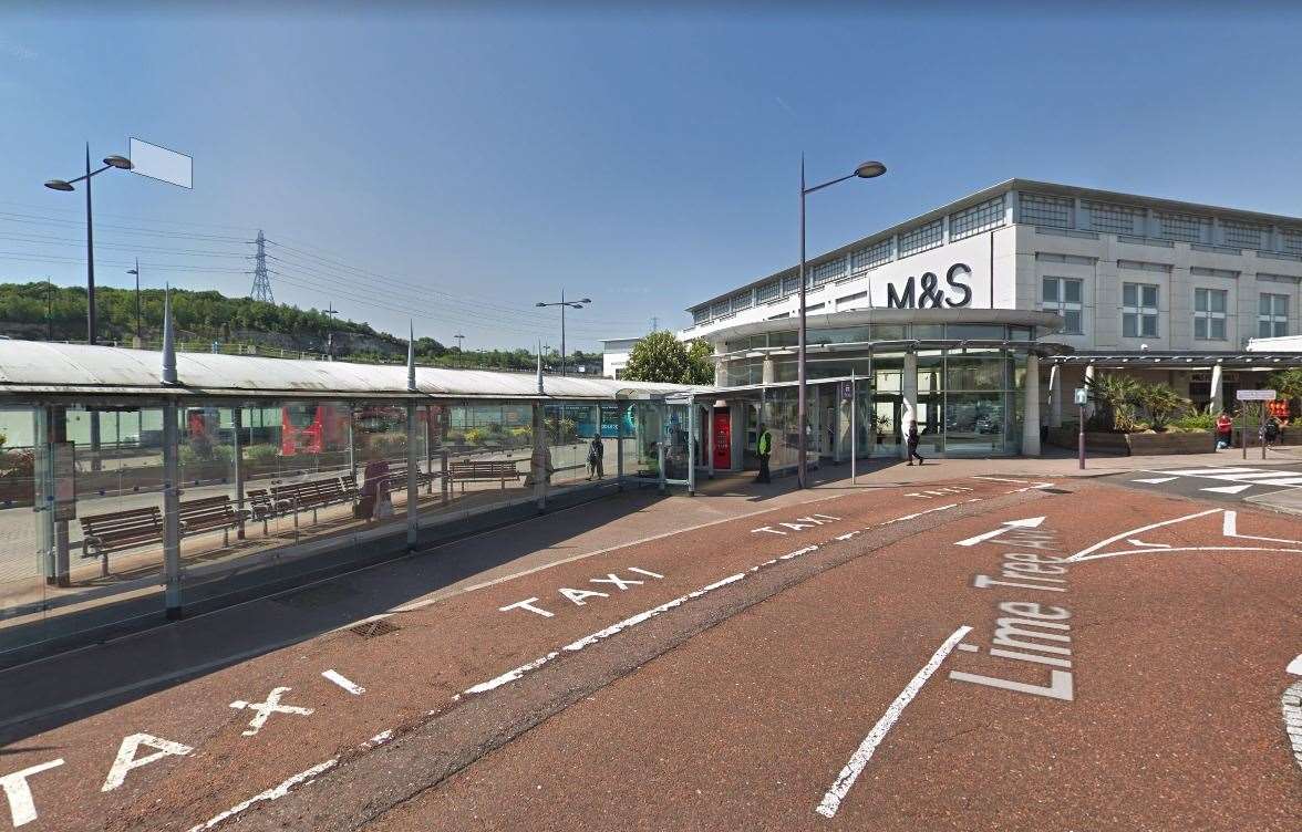 Police search the area outside Bluewater bus station. Photo: Google
