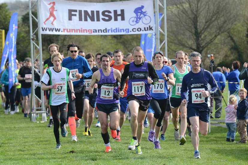 The start of the Canterbury 10K at Chartham Picture: Chris Davey