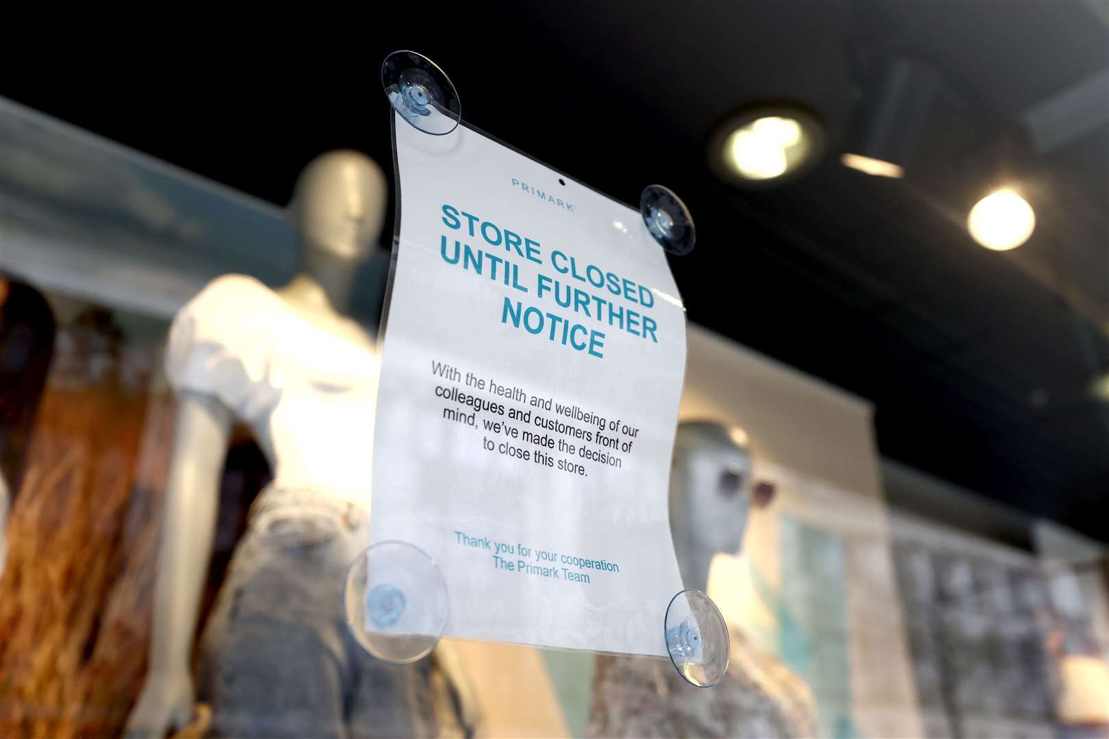 A Primark store in Nottingham after the company shut its doors in the face of the pandemic (Tim Goode/PA)
