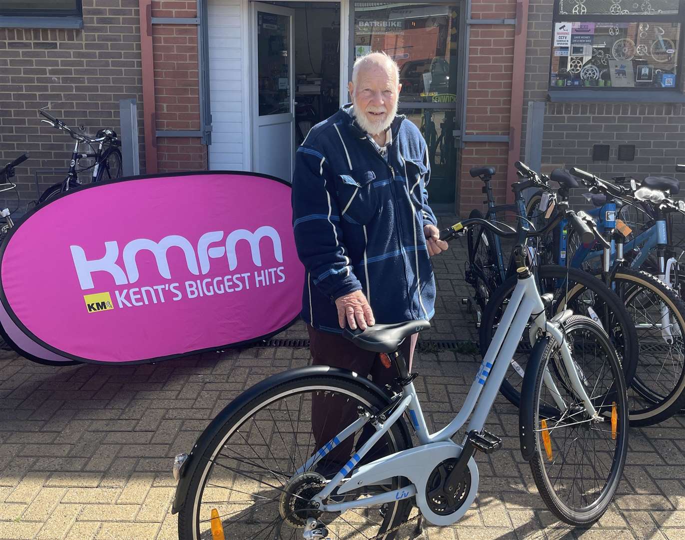 Eighty-eight year old Tony Fagg, from Ashford, was so happy to receive a new bike so he could continue his daily paper rounds