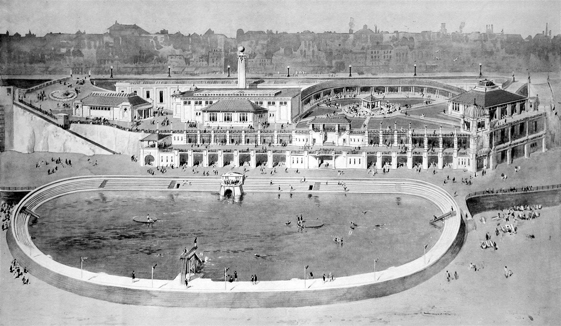 A 1920s artist's impression of how a redeveloped Clifton Baths would look Picture: Bill Evans Collection