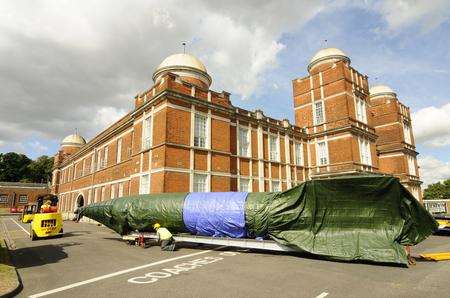 The V2 rocket arriving at The Royal Engineers Museum