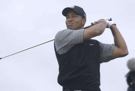 Tiger Woods in action at The Open in Kent four years ago