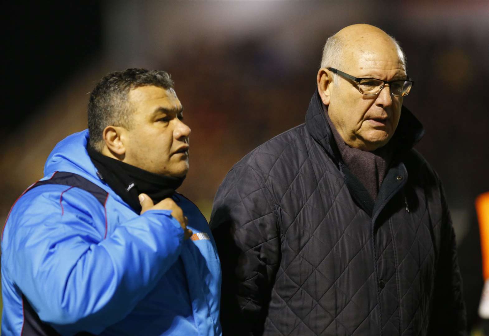 Maidstone head coach Hakan Hayrettin with head of football John Still Picture: Andy Jones