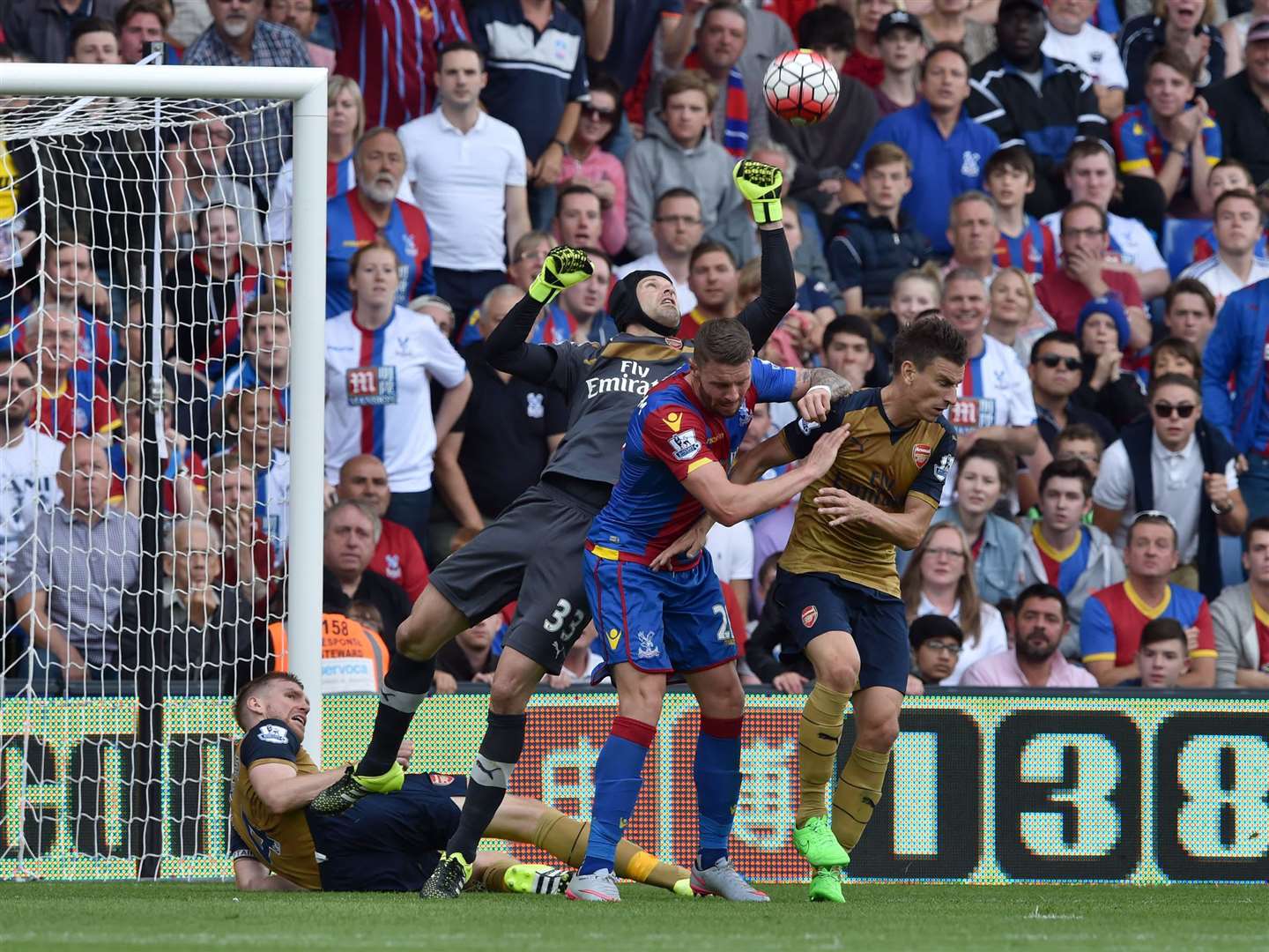 Petr Cech in goal for Arsenal against Crystal Palace Picture: Keith Gillard