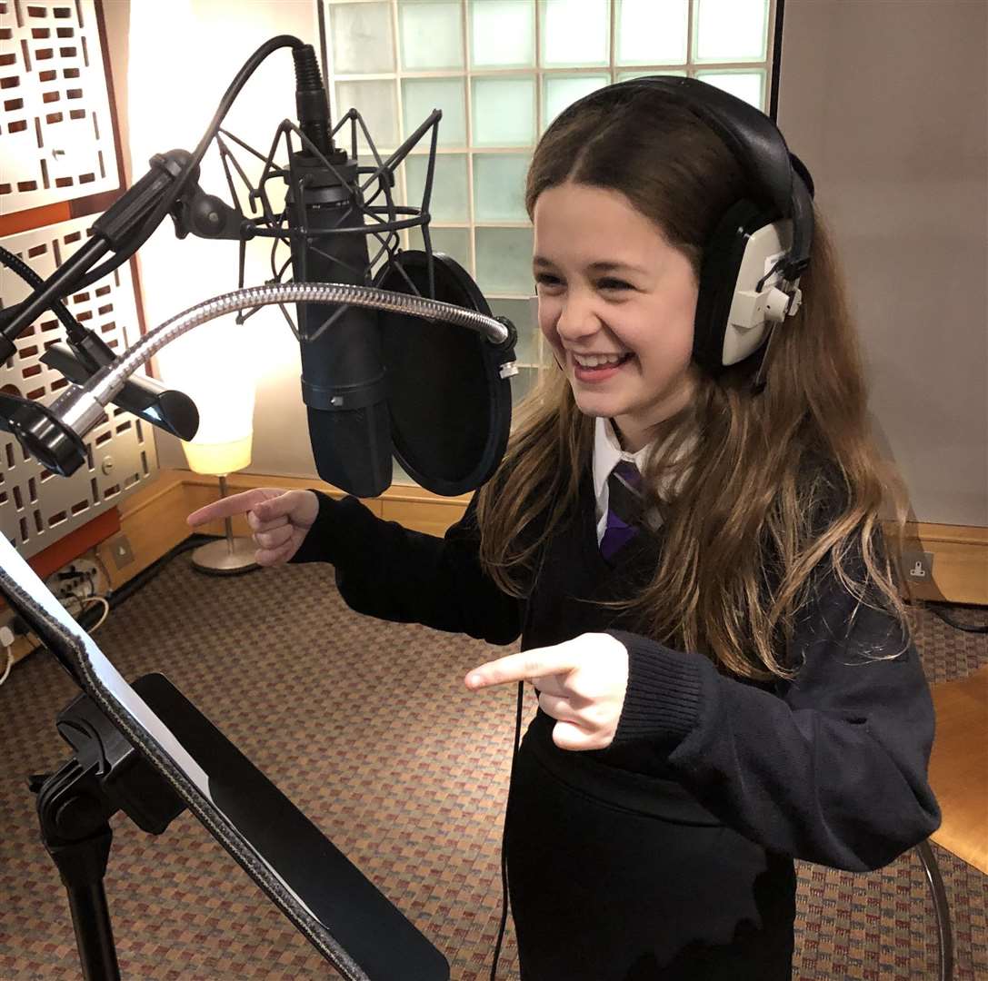 Sabrina Newton-Fisher recording the Adventures of Paddington in the Soho studio. Picture: Nicholas Newton-Fisher