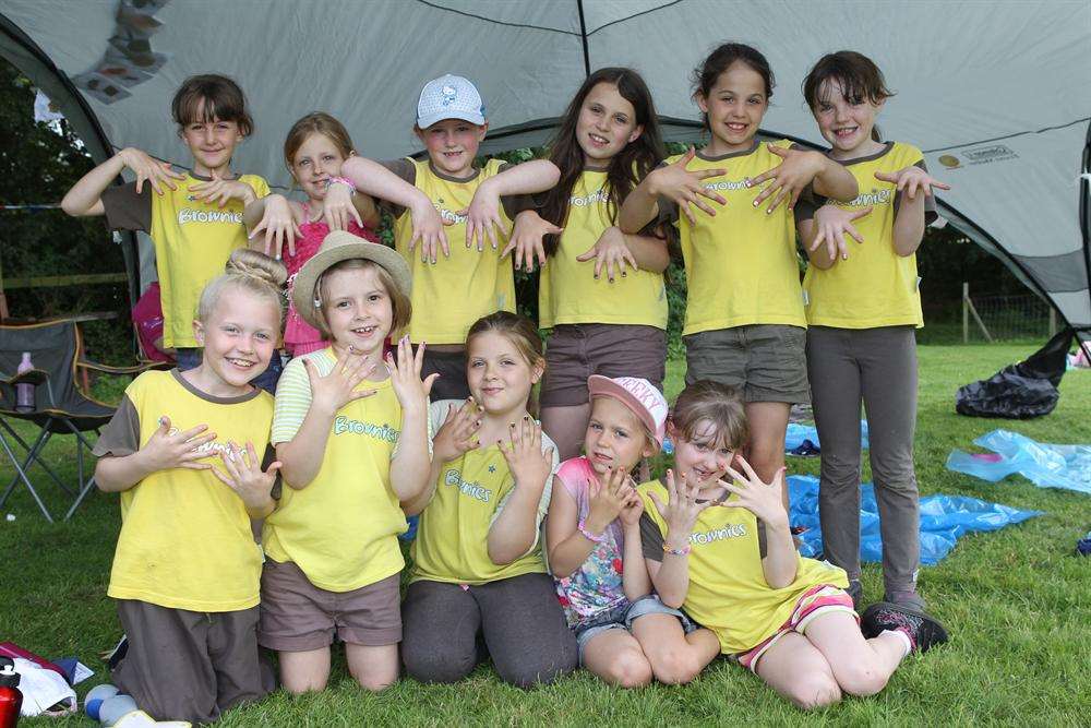 Brownies from the Boughton Vale Division celebrate 100 years of Brownies with a nail painting session