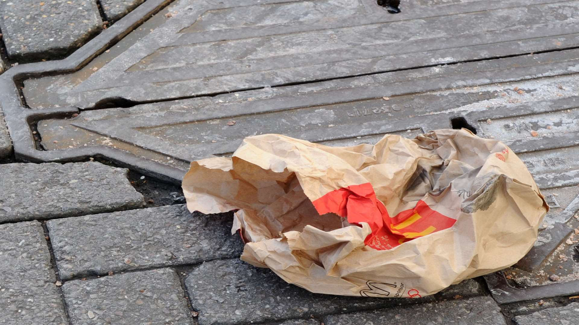A fast-food bag dropped in Dartford High Street