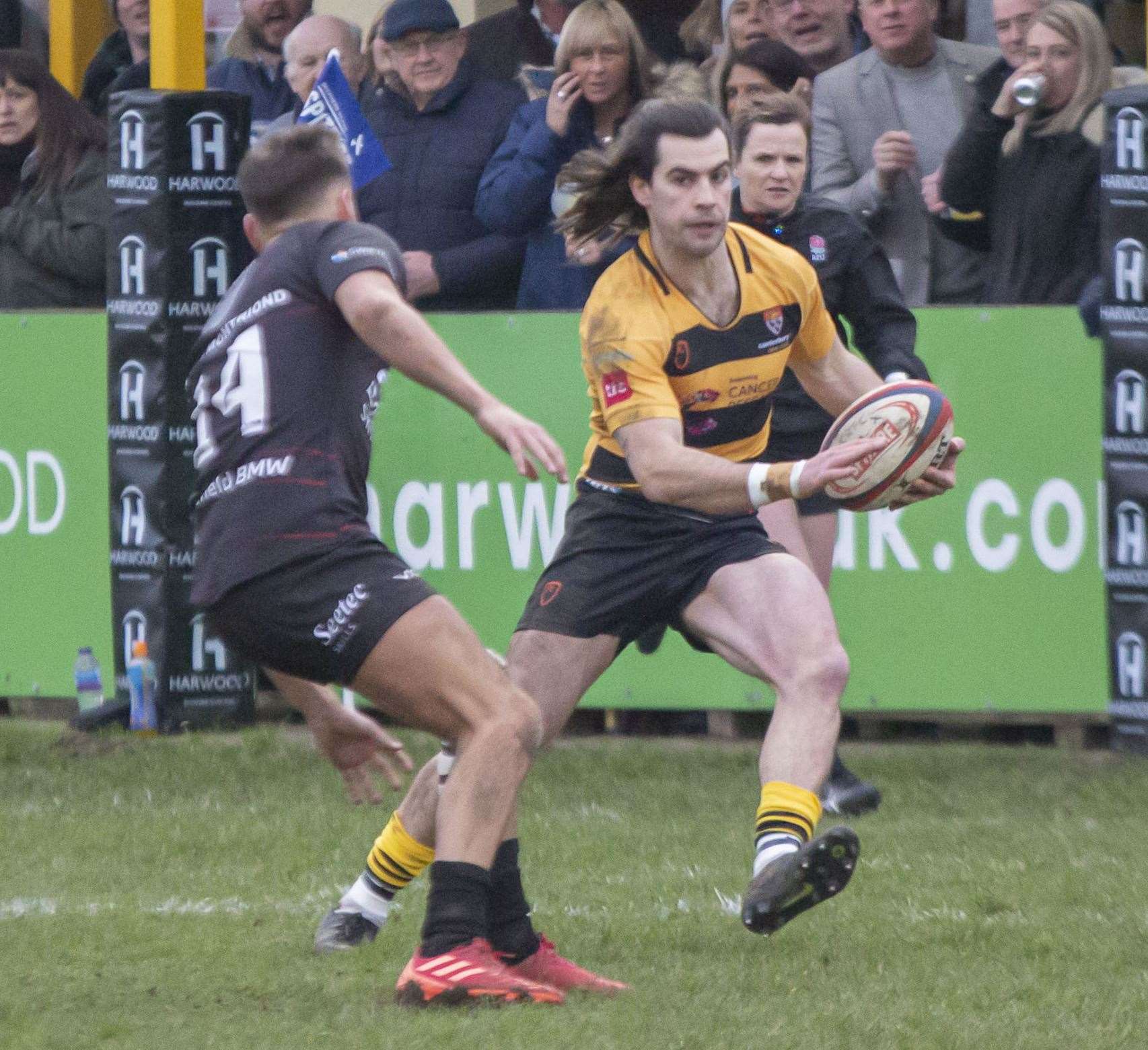 Canterbury ran in seven tries against Rochford Hundred, Dwayne Corcoran among the scorers. Picture: Phillipa Hilton