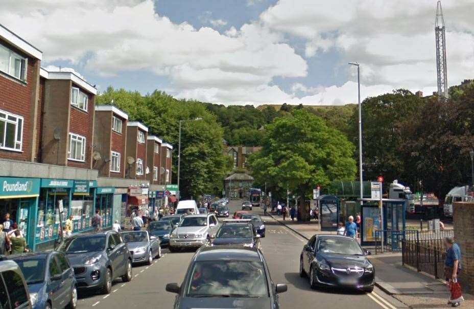 The attack happened in Pencester Road, Dover. Pic: Google