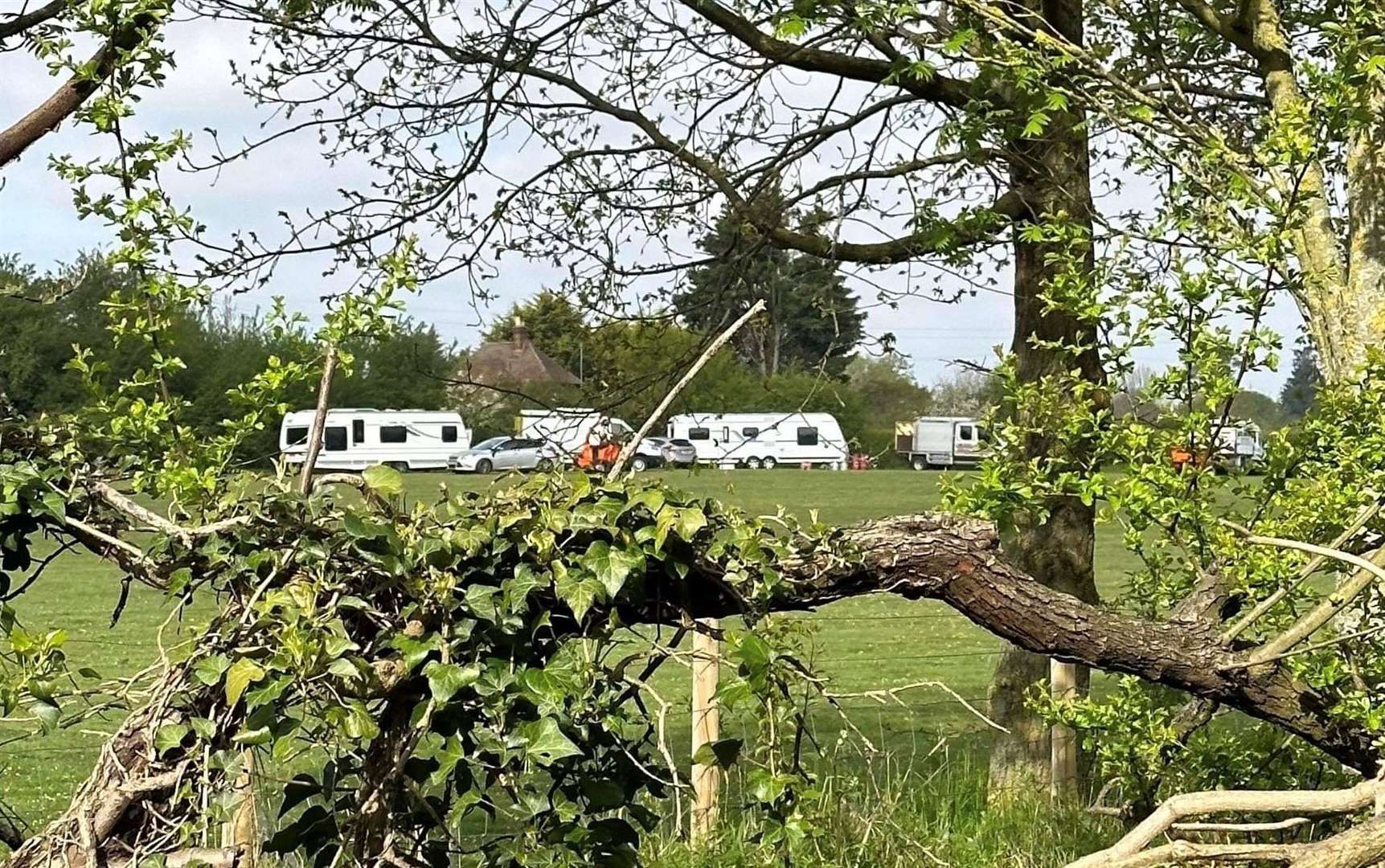 Travellers pitched up at Riverside Country Park in Gillingham