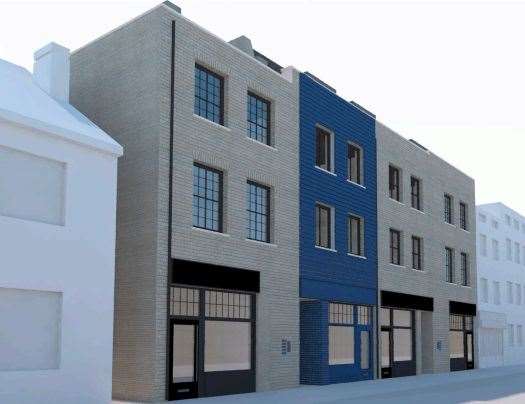 Block A would be four storeys and comprise nine apartments and four commercial units. Picture: Swale council
