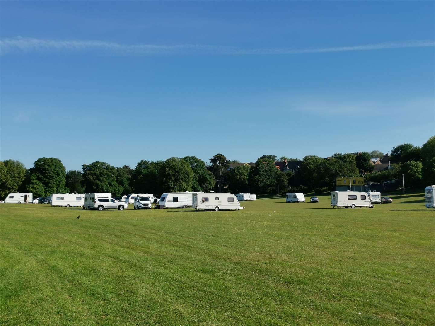 The group of travellers set up camp in Dane Park in Margate