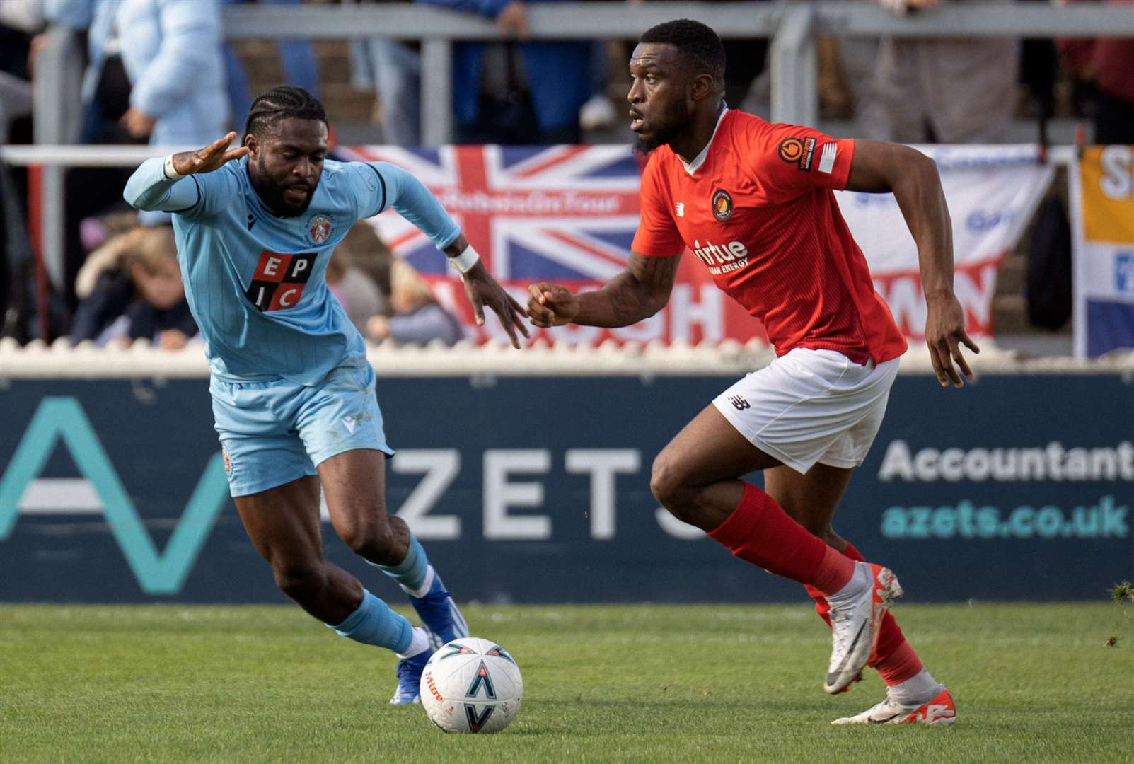 Ebbsfleet look to find a way through against Slough on Saturday. Picture: Adam Mitten