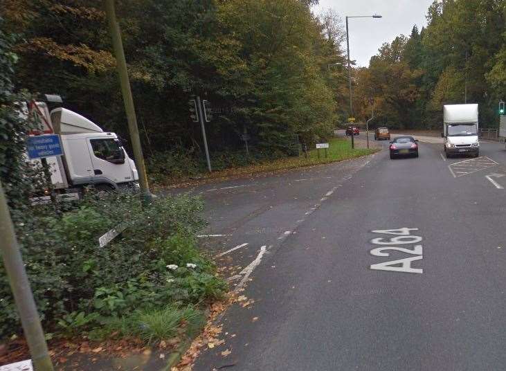 Pembury Road is partially blocked near the junction with Halls Hole Road. Picture: Google Maps