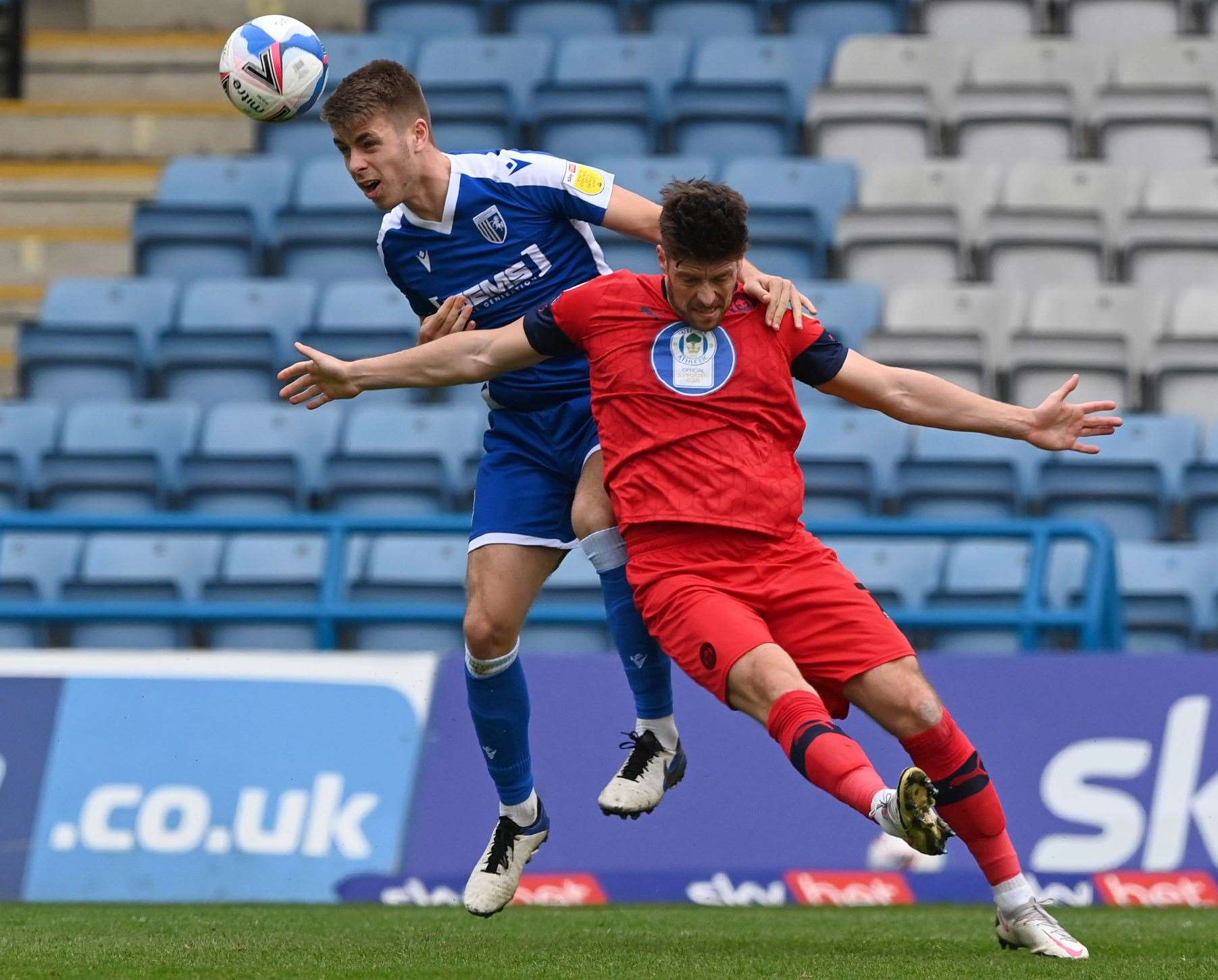 Jack Tucker heads clear for Gills. Picture: Keith Gillard