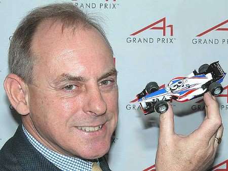 Hornby chief executive Frank Martin with one of the firm's Scaletrix cars