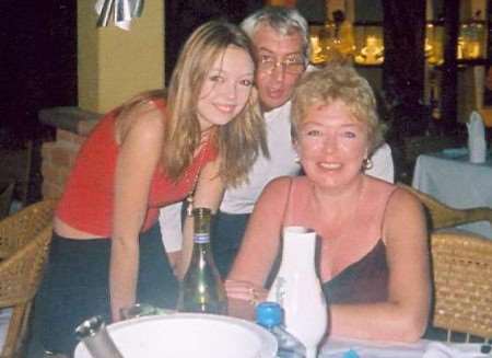 ANOTHER WORLD: Amy, Terry and Laura Bates pictured just hours before disaster struck