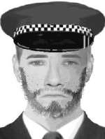 The robber is said to have had a scruffy ginger beard which may have been false. Below is the same man without the hat and beard