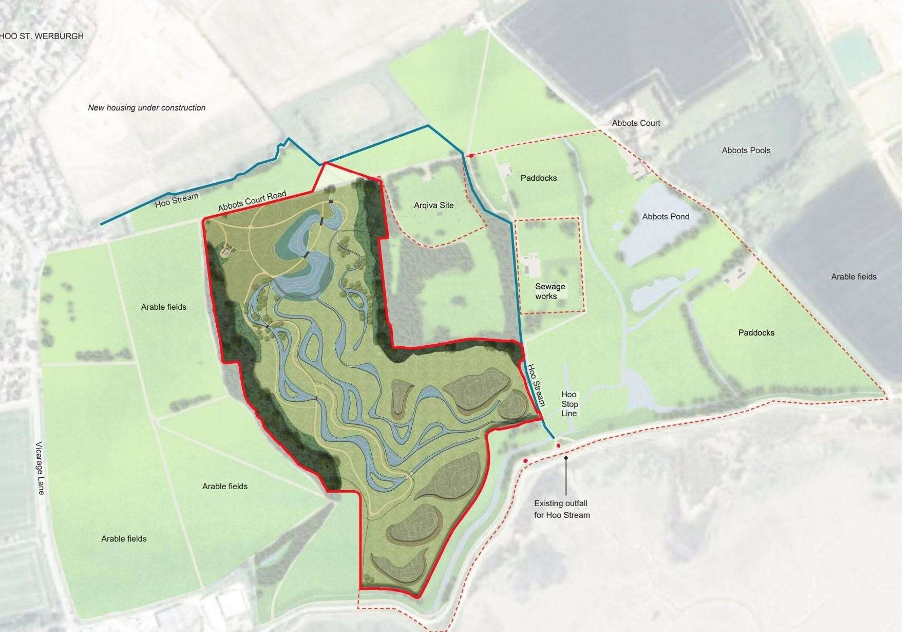 A map showing the location of the proposed Hoo Wetlands Reserve. Picture: Medway Council
