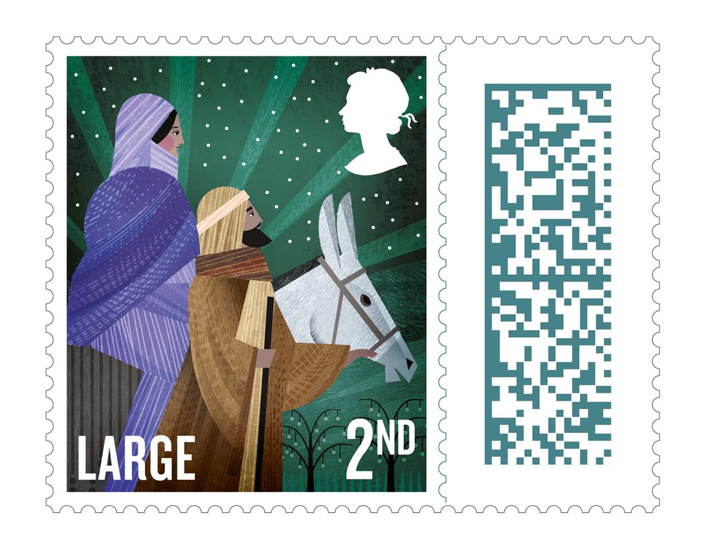 This year's Christmas stamps also include the new barcode feature