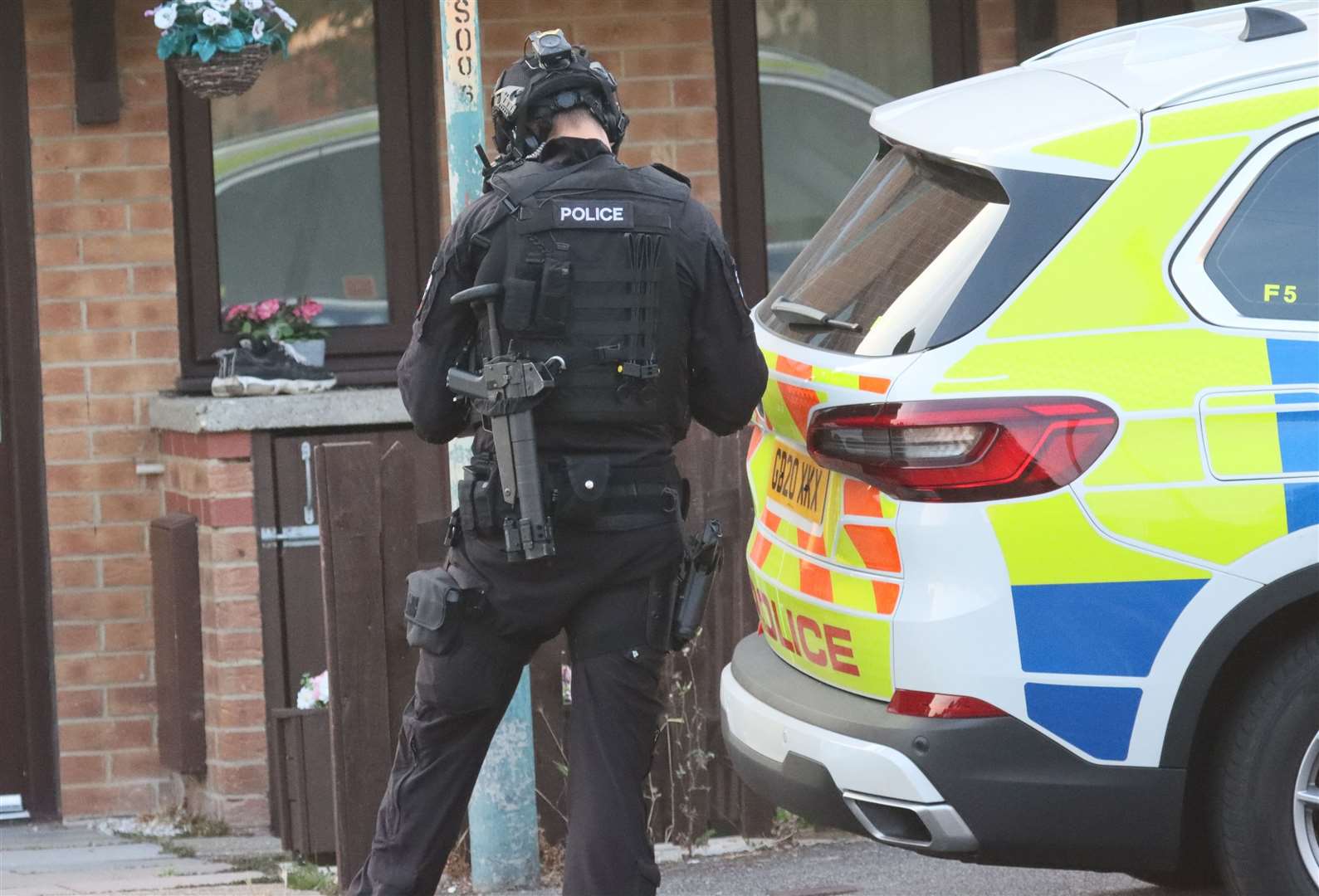 Multiple armed officers were spotted in the village. Picture: Ale Pen