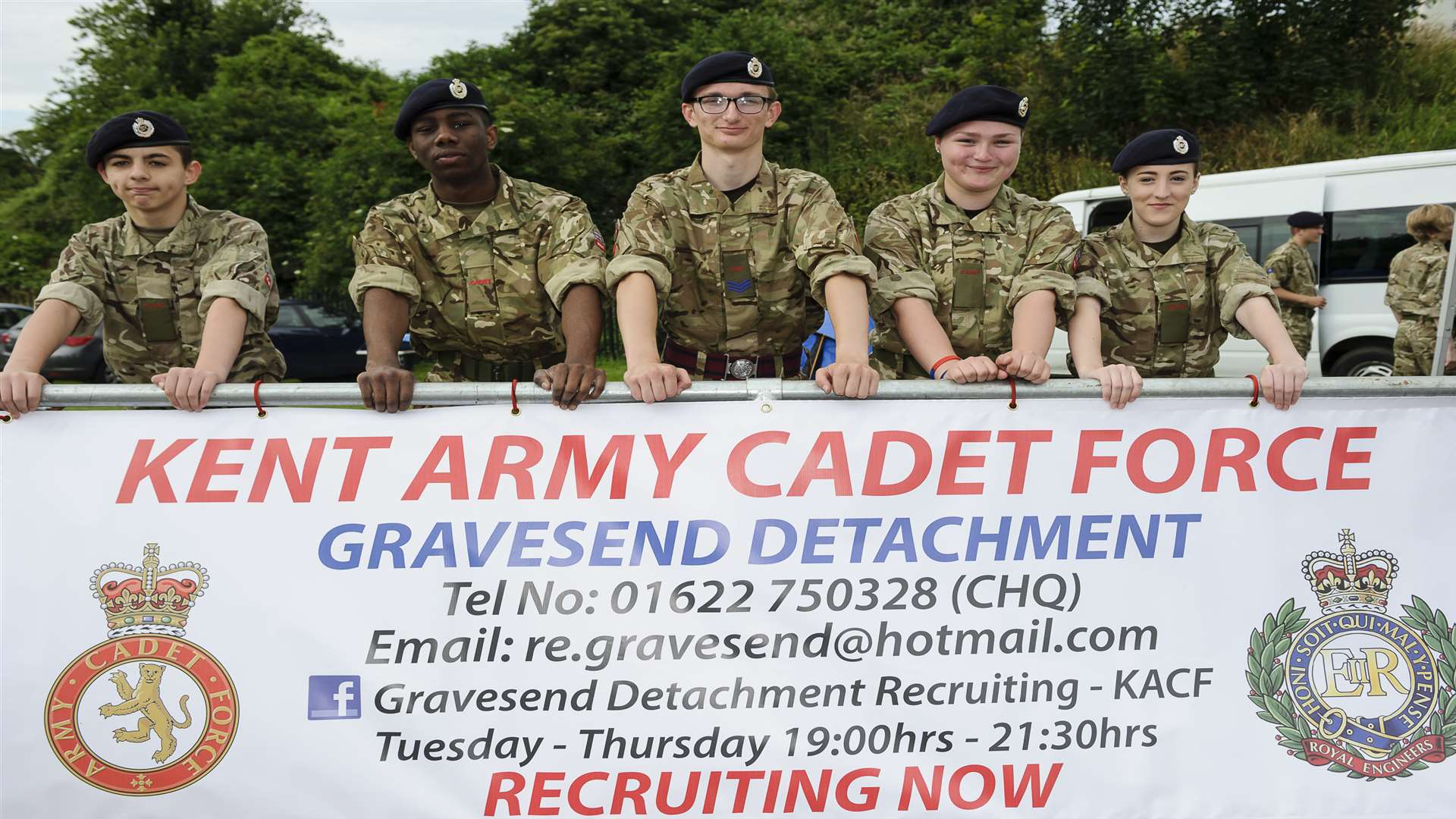 Members of the Gravesend detachment, Kent Army Cadet Force. The 170th Gravesend Town Regatta, on Gordon Promenade, Gravesend.