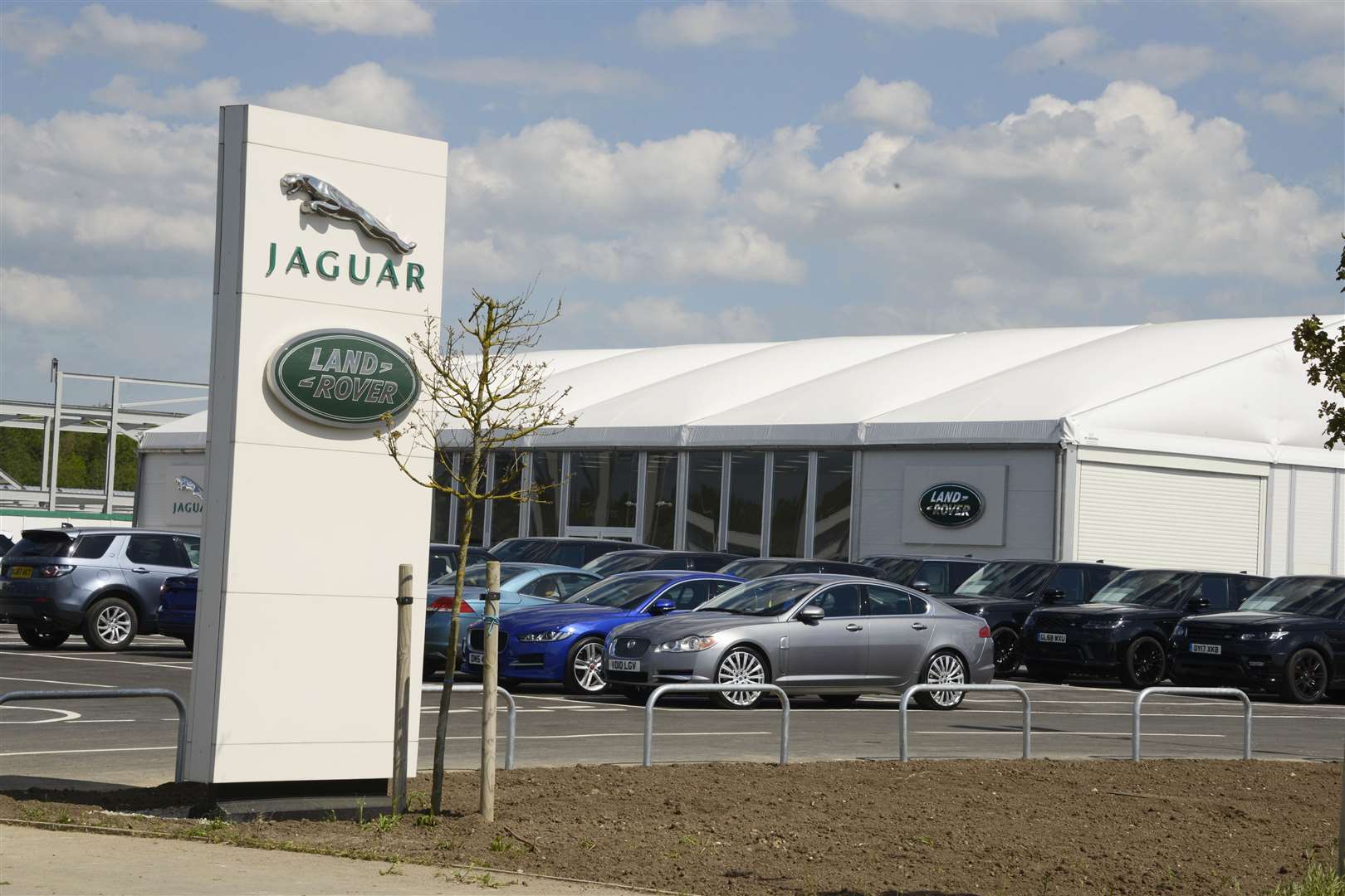 Barretts Land Rover's new facility in Waterbrook, where three cars were damaged. Picture: Paul Amos
