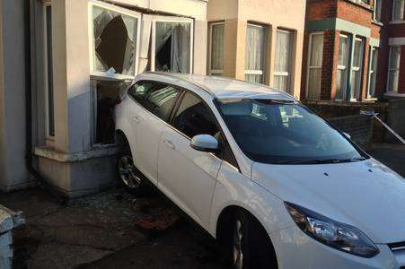 A car reversed into a house in Canterbury Street, Gillingham