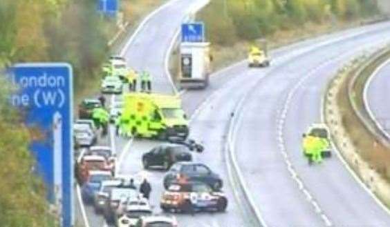 Emergency services are at the scene. Picture: Highways England