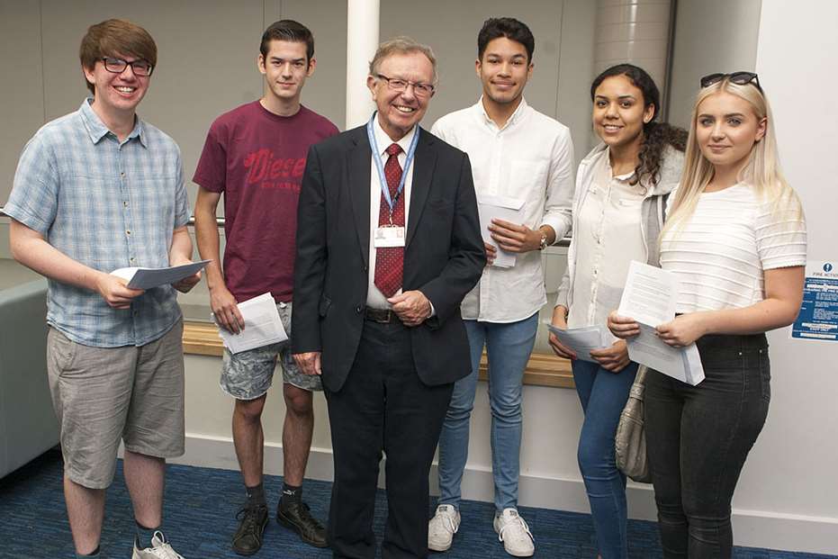 Pupils at Dane Court celebrate receiving their IB results