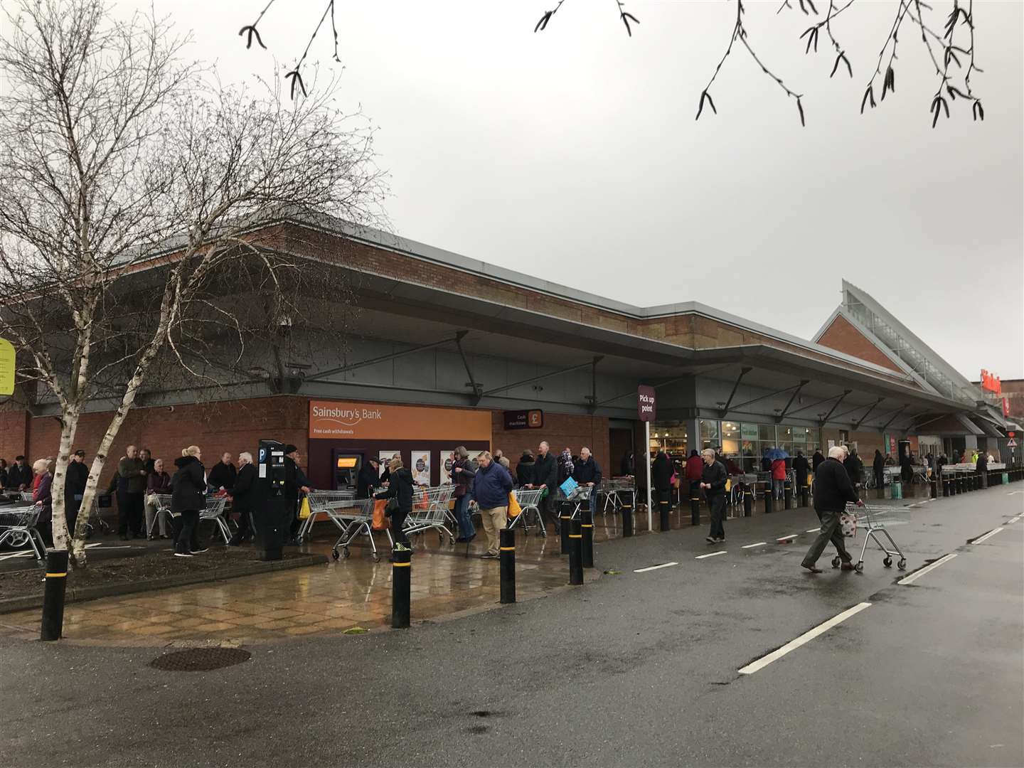 The queue at Sainsbury's in Sittingbourne as the elderly arrived for an allocated hour