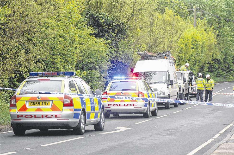 Road in Blean shut by police after Laurie Hazrati hit a telegraph pole
