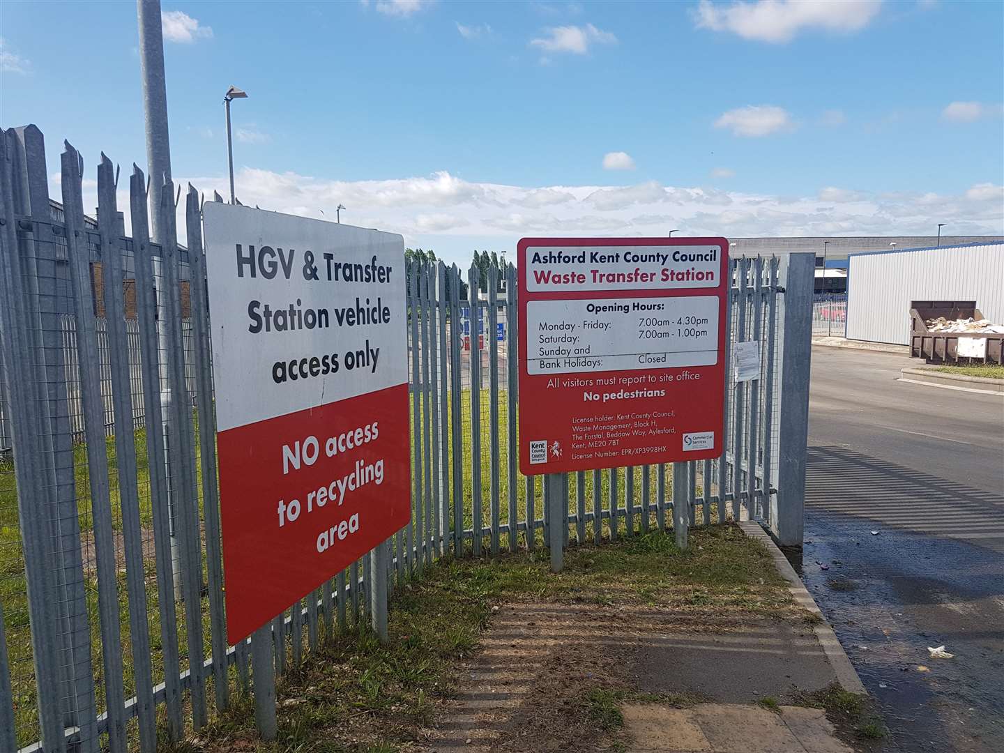 The Ashford Household Recycling Centre has reopened following Saturday's fire at the site. (13213084)