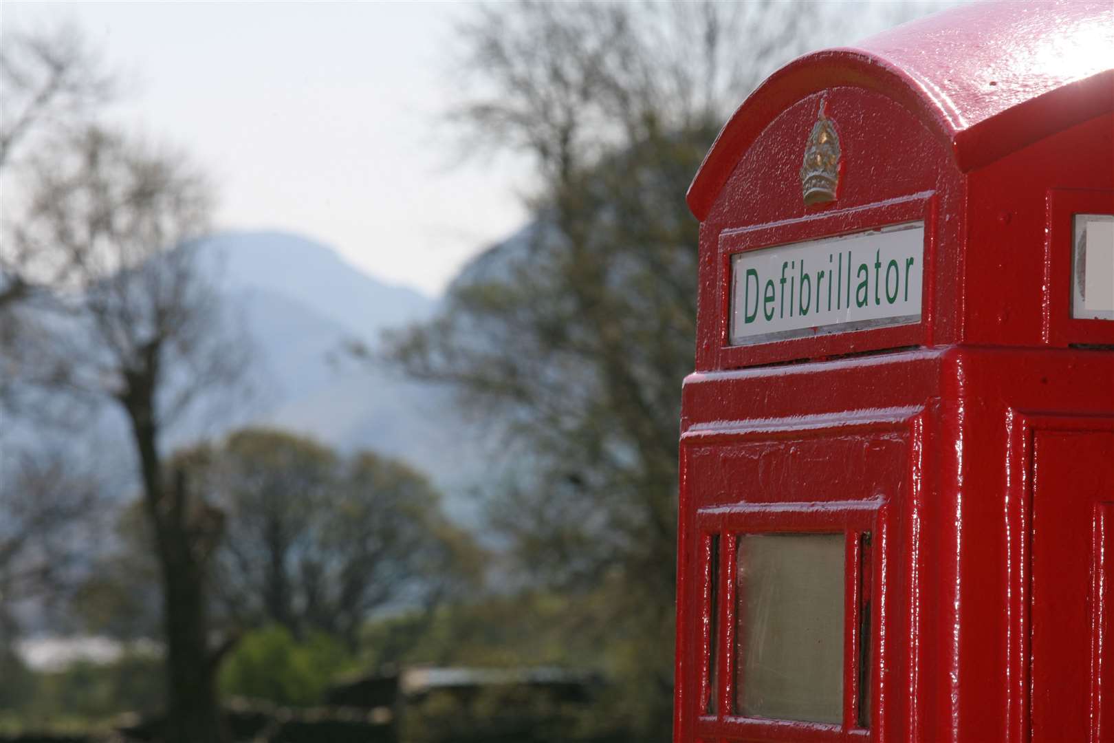 The 3,000th converted phone box - it now houses a defibrillator