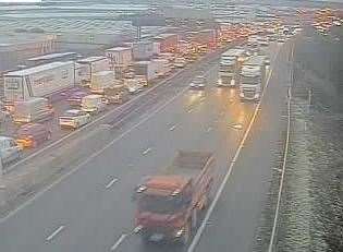 Queues are building approaching the Dartford Crossing following reports of a multi-vehicle crash. Picture: Highways England