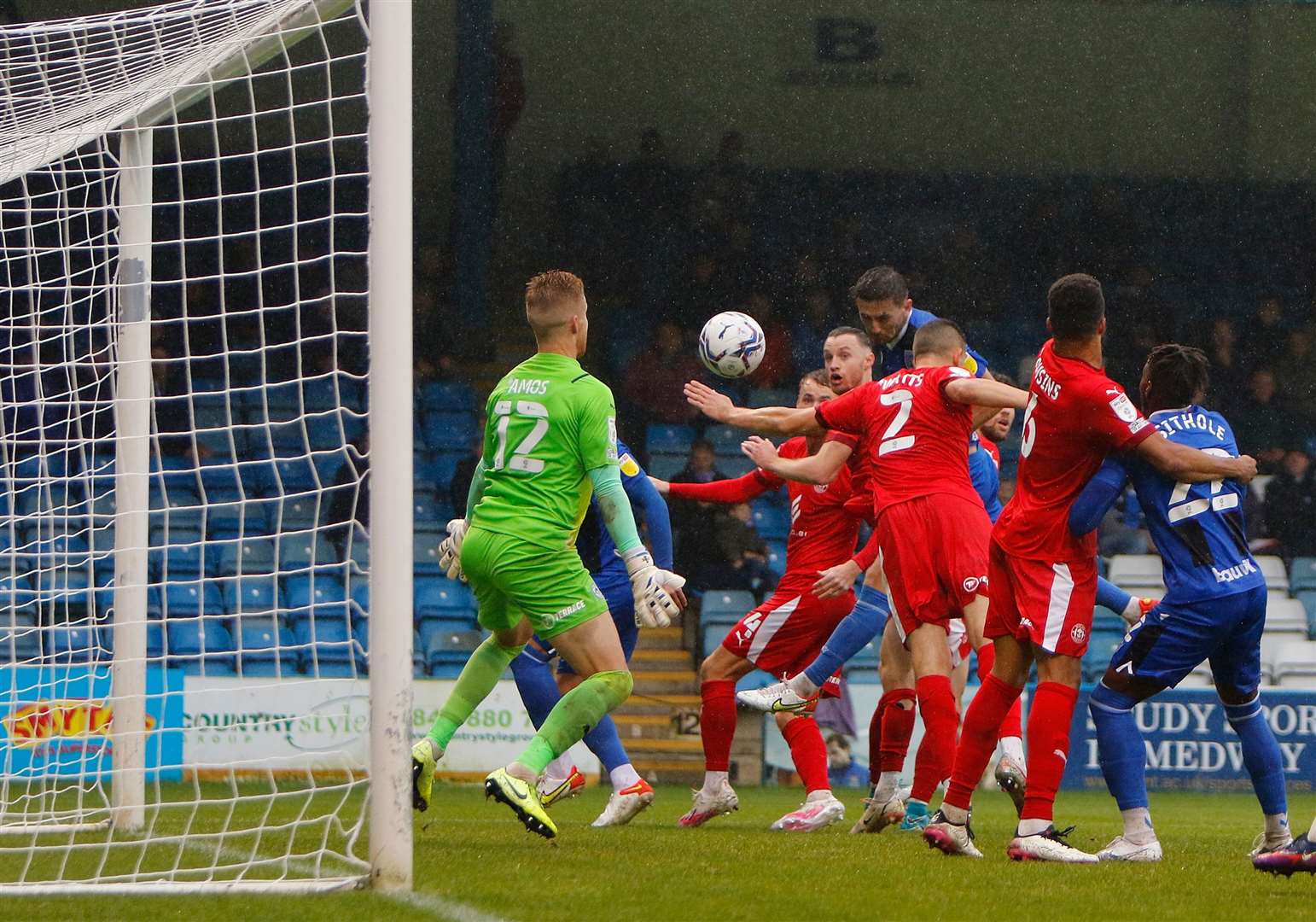 Gillingham pile on the pressure against Wigan on Saturday. Picture: Andy Jones (51835490)