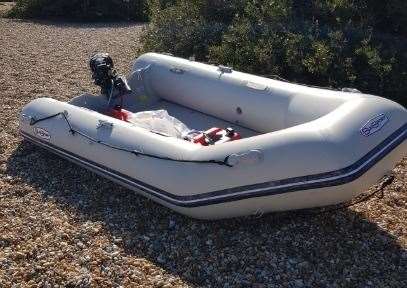 A dinghy used in a people smuggling operation. Picture South East Regional Organised Crime Unit