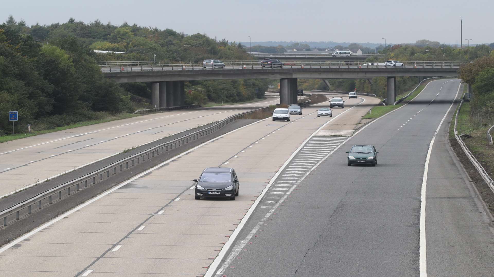 Police searched a stretch of the M20 between junctions 1 and 2