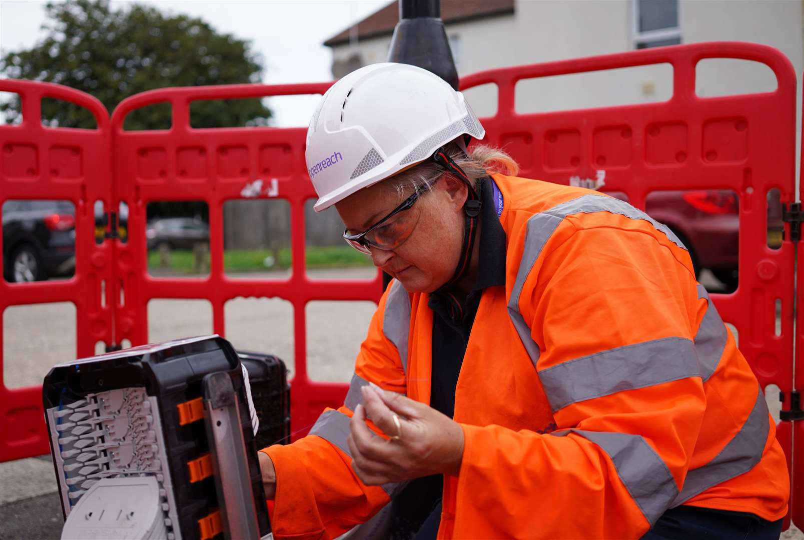 An Openreach engineer at work. Stock pic