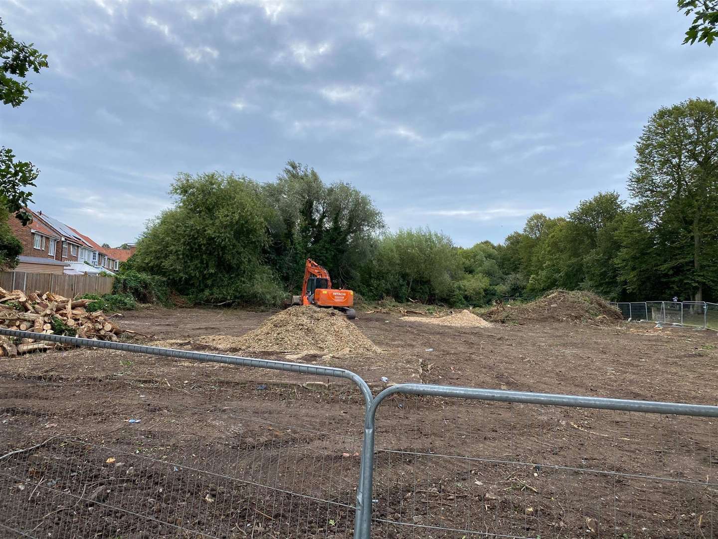 The site has been cleared of trees and bushes