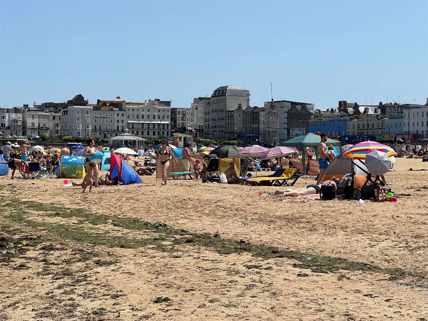 People enjoying the sun in Margate on July 18. Picture: Chris Britcher