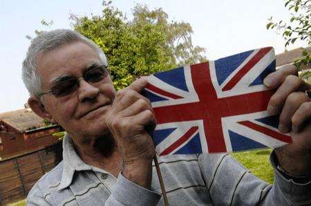 David Dungey, from Sturry, with the Union Flag the correct way up.