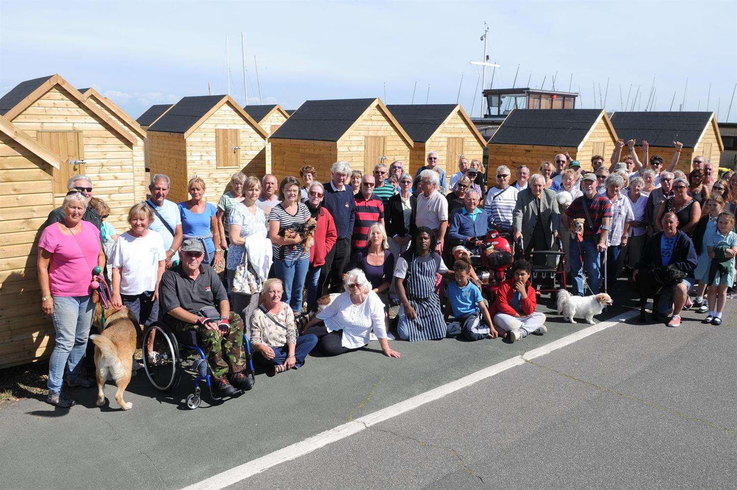 Residents protesting against beach huts on the Strand