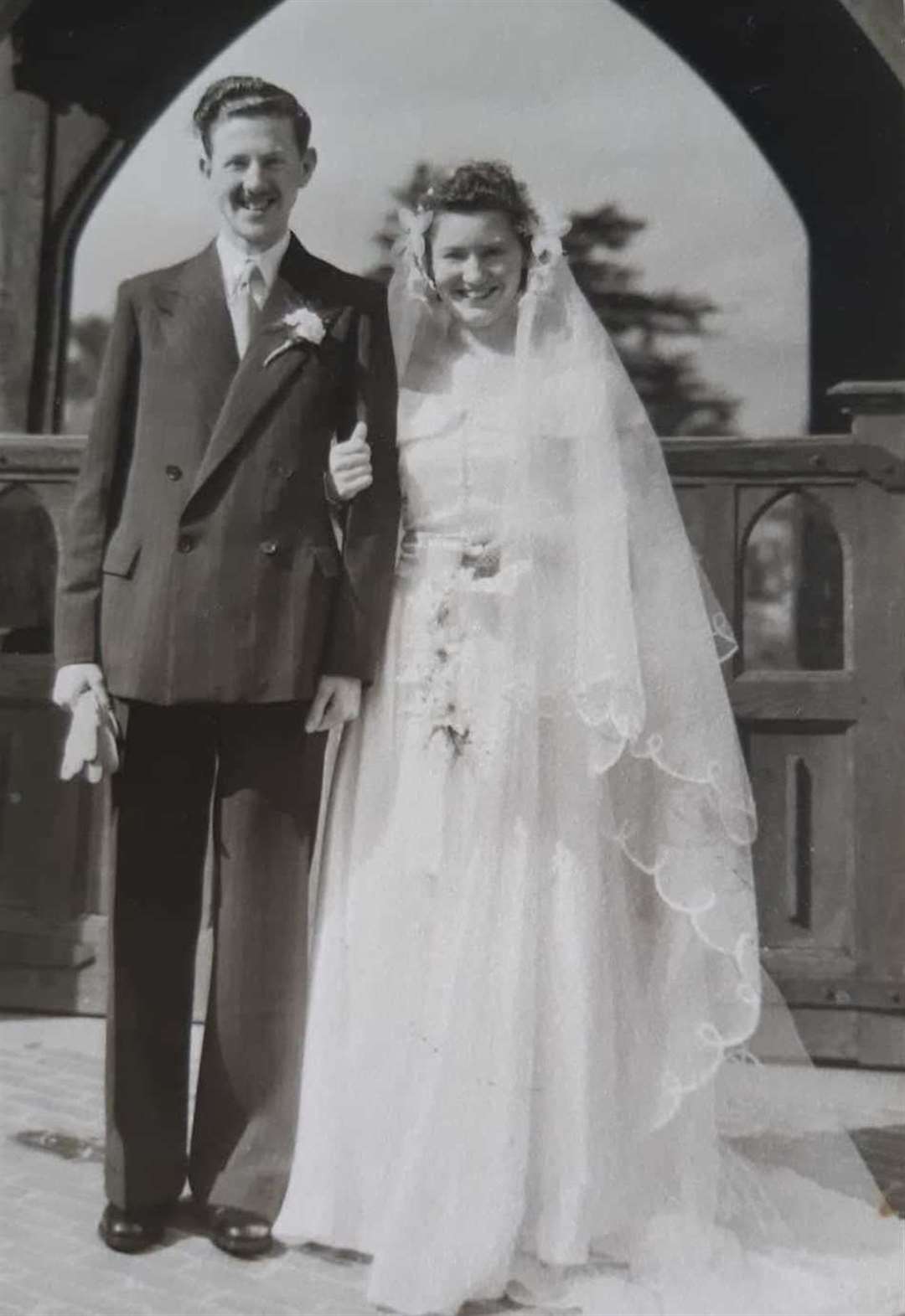 Geoff and Betty Cloke, from Longfield, on their wedding day at St Peter and St Paul Church Swanscombe on August 19, 1950