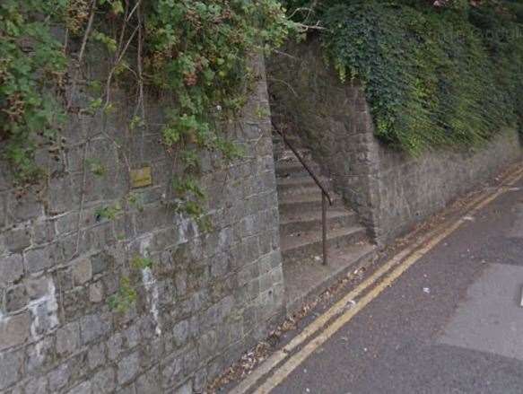 The steps on Foord Road where the man was attacked. Picture: Google